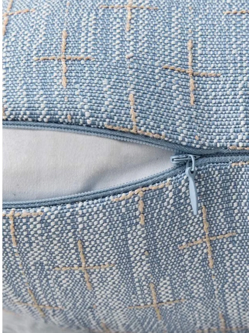 Light Blue Decorative Burlap Linen Throw Pillow Covers - Pack of 2